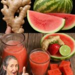 Sumo de melancia com cenoura, beterraba e gengibre. Receitas👇 810